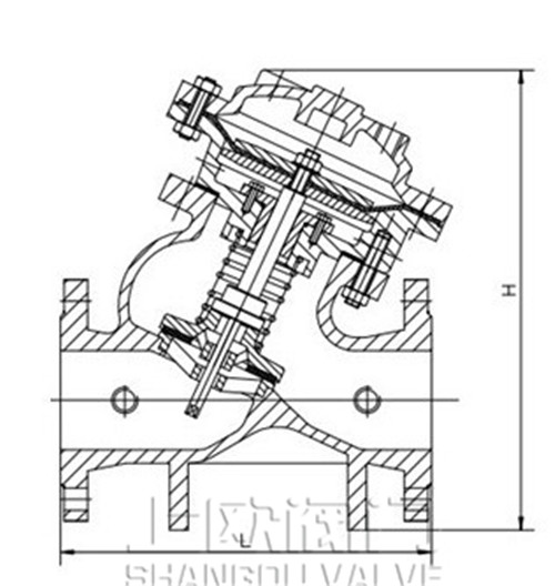 活塞式流量调节阀结构示意图